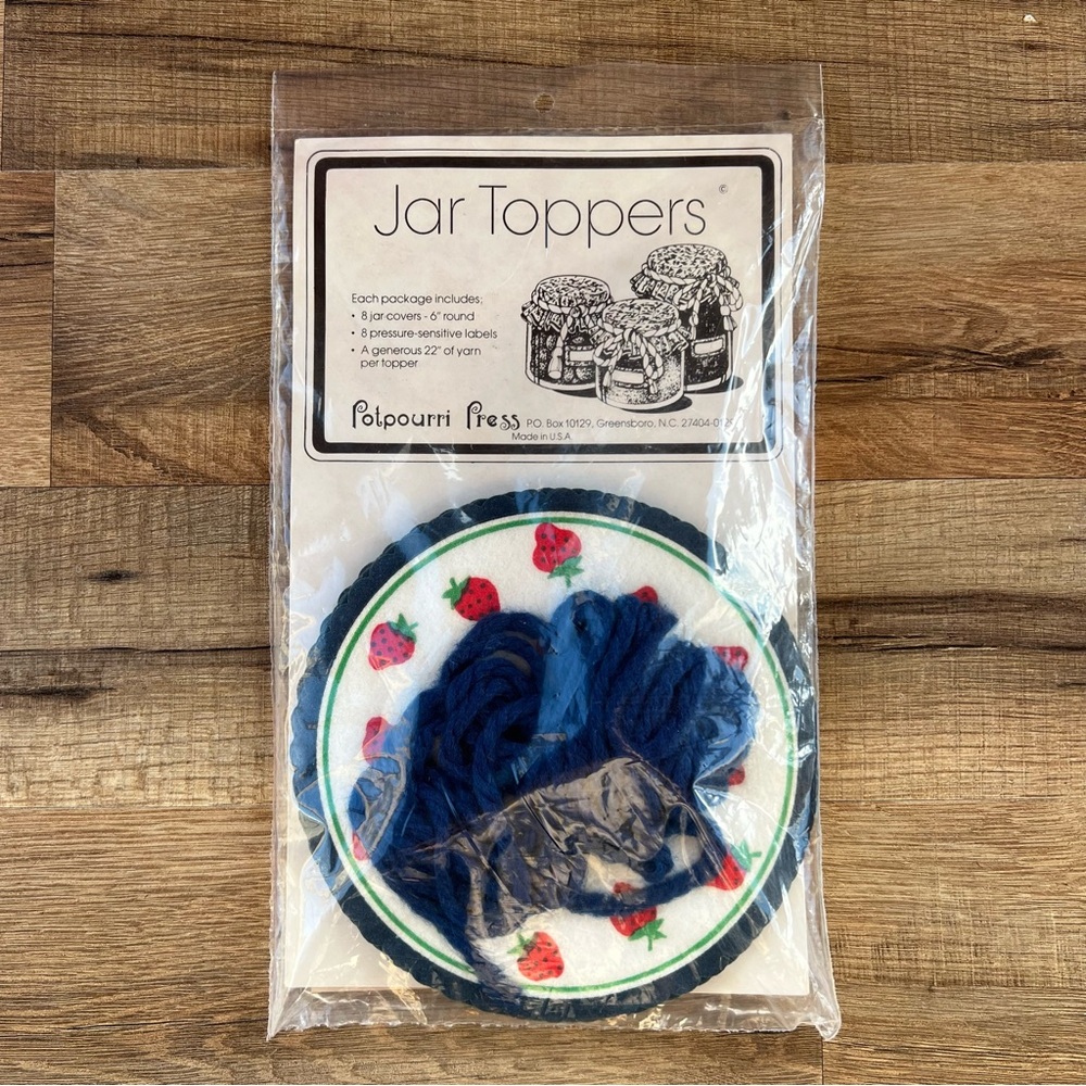 Potpourri Press Vintage NEW Navy Strawberry Jar Toppers